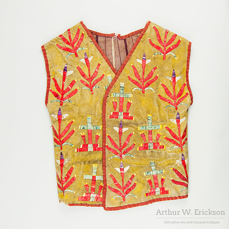 Plains Quilled Child's Vest with Bird Motif