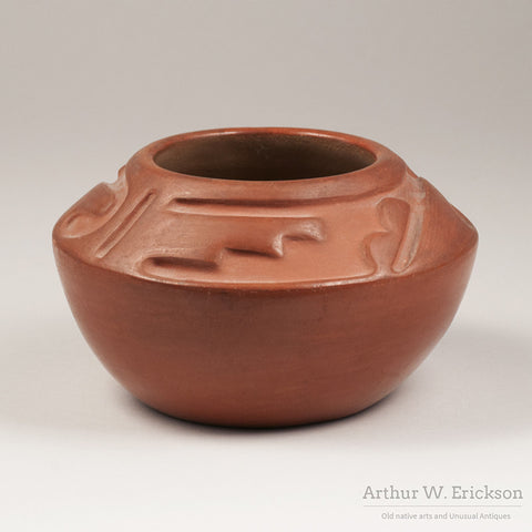 San Ildefonso Carved Redware Olla by Rose Gonzales (1900-1989) - Arthur W. Erickson - 2