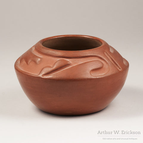 San Ildefonso Carved Redware Olla by Rose Gonzales (1900-1989) - Arthur W. Erickson - 3