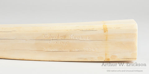 Scrimshawed Cribbage Board by Clyde Kookok