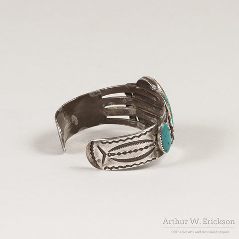 1930's Three Stone Turquoise Bracelet - Arthur W. Erickson - 3
