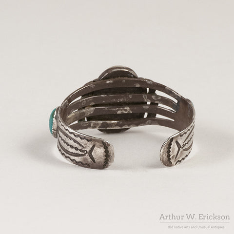 1930's Three Stone Turquoise Bracelet - Arthur W. Erickson - 4