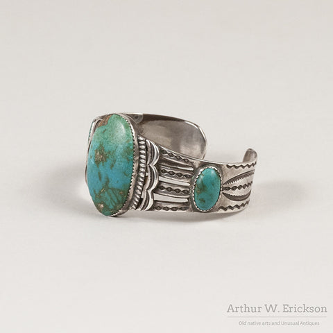 1930's Three Stone Turquoise Bracelet - Arthur W. Erickson - 6
