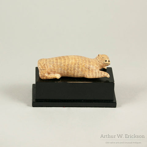 Eskimo Carved Walrus Ivory Bear