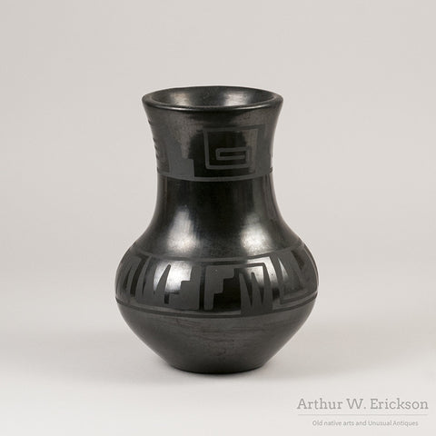 Maria and Julian Blackware Pottery Vase - Arthur W. Erickson - 4