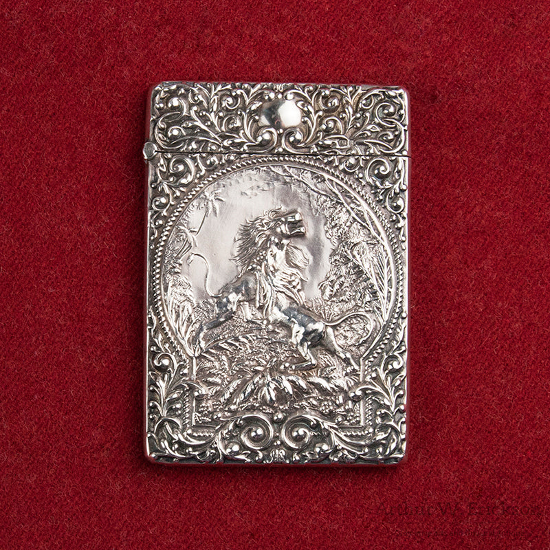 EDWARDIAN Card Case/Ladies early 20th Century Calling Card Case/Leather & Silver English Hallmarked Stamped/Business Card buy Case