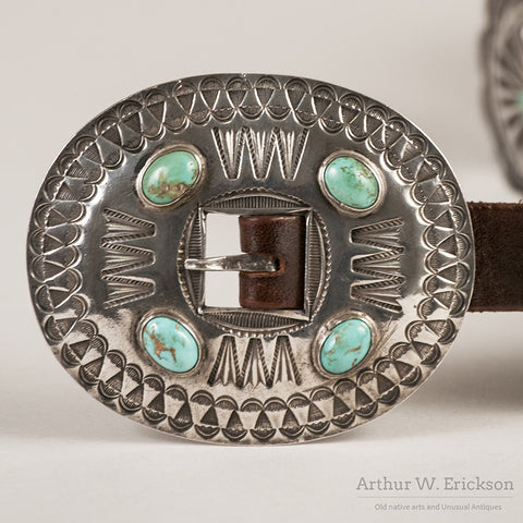 Silver and Turquoise Concho Belt - Arthur W. Erickson - 5