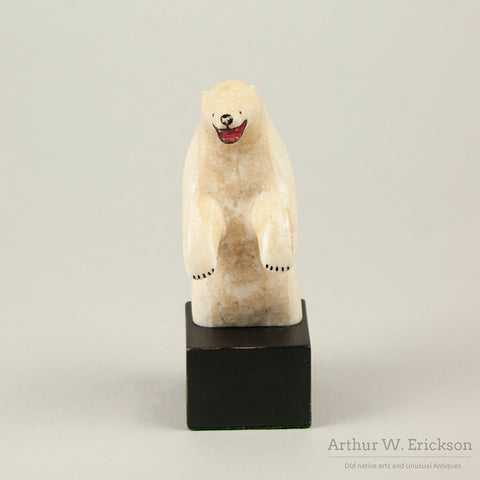 Standing Eskimo Carved Ivory Polar Bear