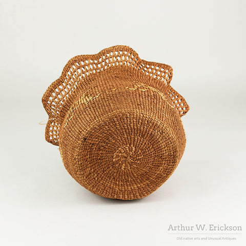 Tsimshian "ALASKA" Basket with Fluted Rim