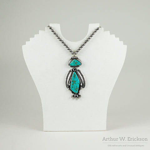 Turquoise and Sterling Silver Pendant by Carl Luthy
