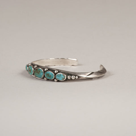 UITA Navajo Sterling Silver and Turquoise Bracelet - Arthur W. Erickson - 6