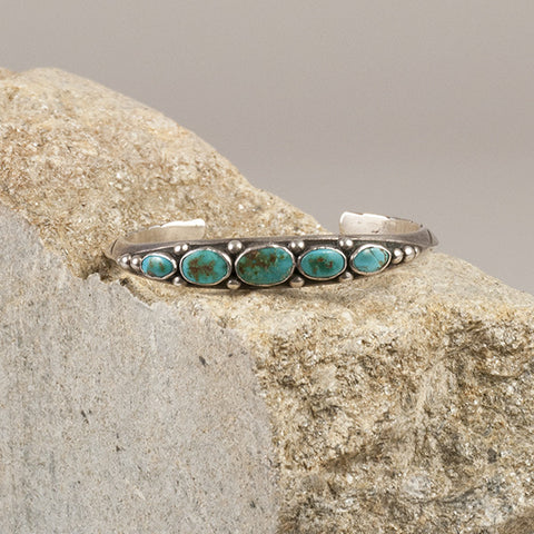 UITA Navajo Sterling Silver and Turquoise Bracelet - Arthur W. Erickson - 1