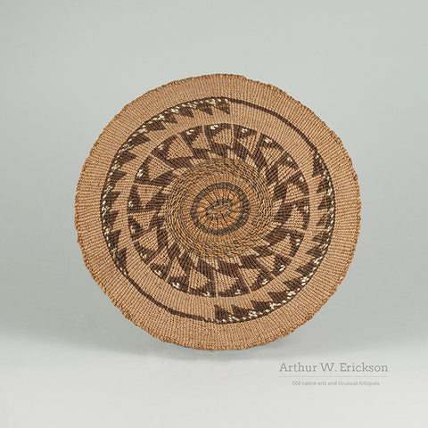 Unusual Klamath Miniature Gambling Tray with Dyed Quill