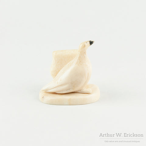 Walrus Ivory Carved Goose Card Holder