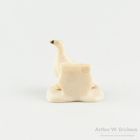 Walrus Ivory Carved Goose Card Holder