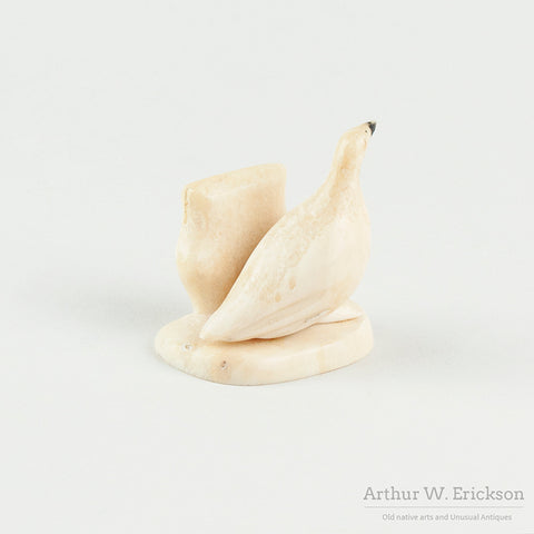 Walrus Ivory Carved Goose Card Holder