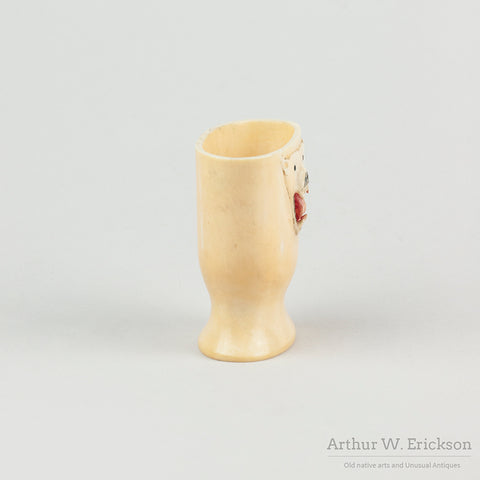 Walrus ivory Polar Bear Toothpick Holder