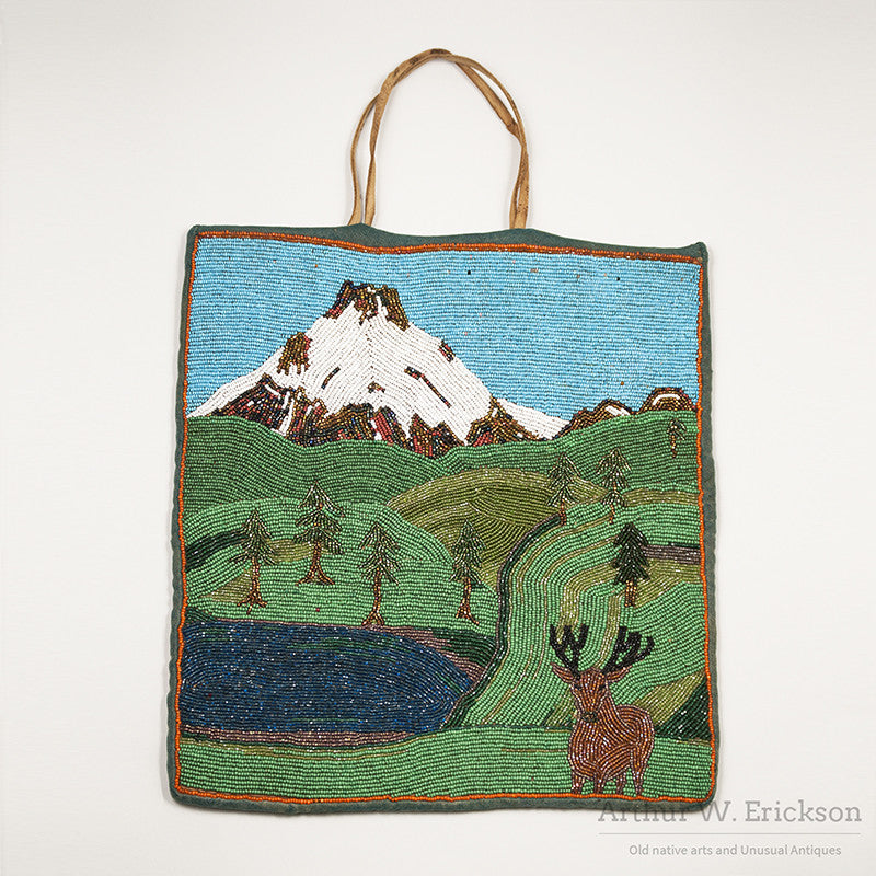Plateau Beaded "Landscape" Bag with Mountain Scene